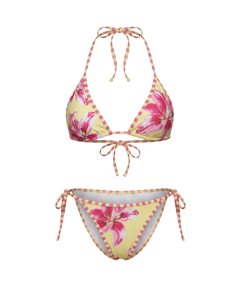 Bikini triángulo con tiras ajustables y diseño minimalista