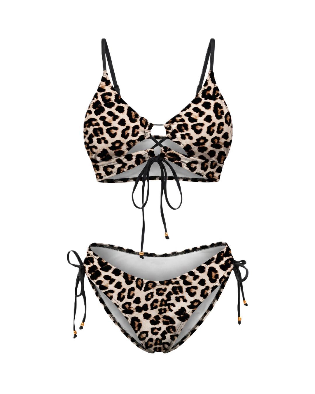 Bikini de leopardo con espalda abierta