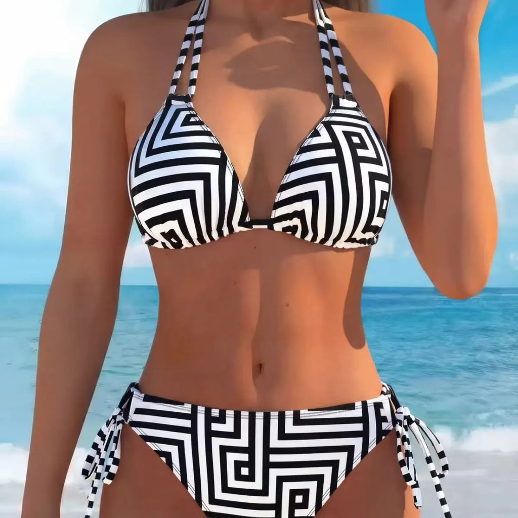 Bikini Print Mix de dos piezas con diseño veraniego combinado