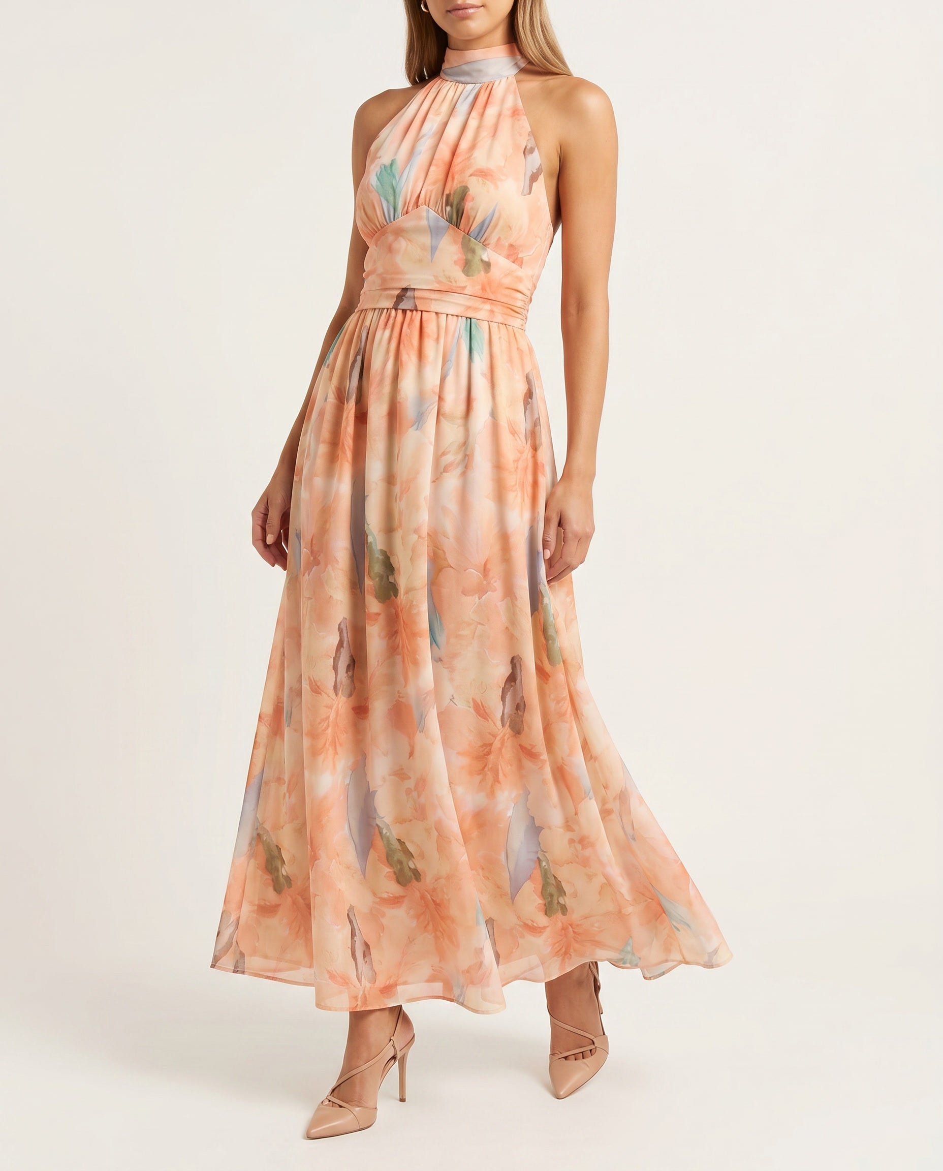 Vestido Melocotón de Seda